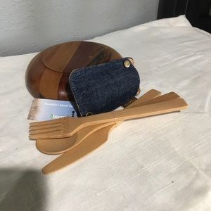 Bambu (Bamboo) Cutlery with Cork travel pouch